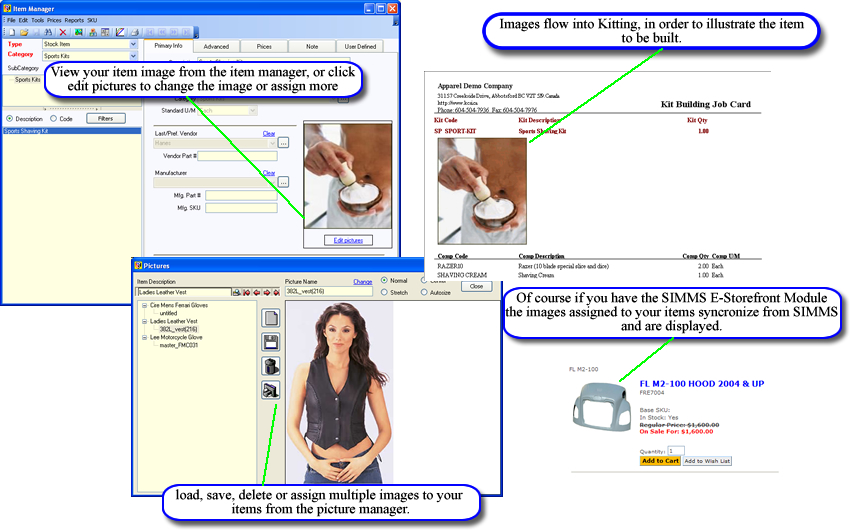 screenshot of SIMMS Inventory Management